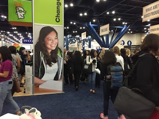 View from our booth. It was always crowded.